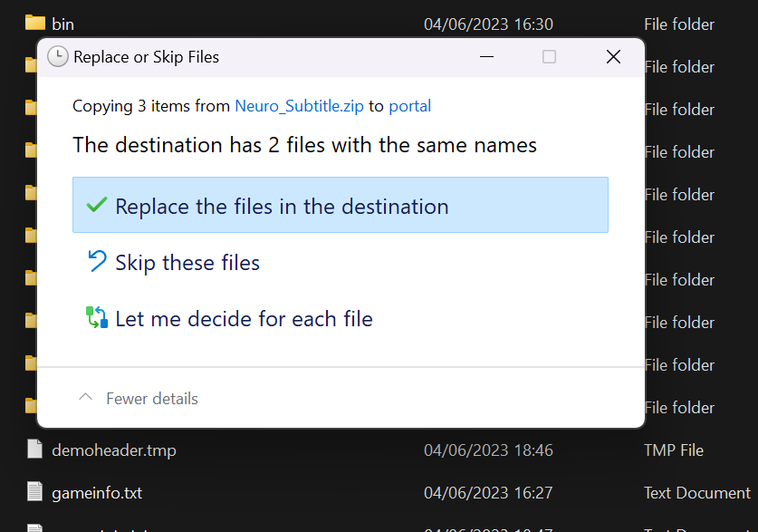 Install the subtitles Installing the subtitles